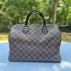 Louis Vuitton Damier Ebene Speedy 30 Satchel Handbag